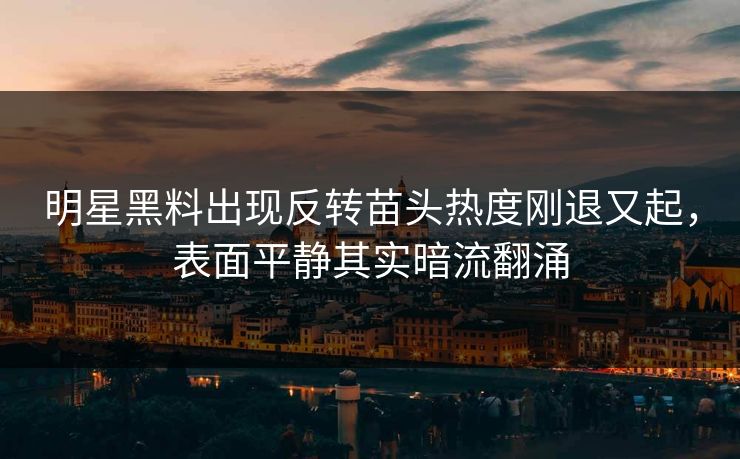 明星黑料出现反转苗头热度刚退又起，表面平静其实暗流翻涌